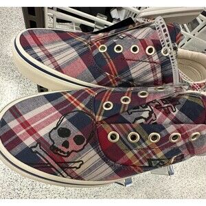 Polo Ralph Lauren Keaton LCL Mens Shoes Sneaker 8.5 Plaid Pony Boat Skull NWOB